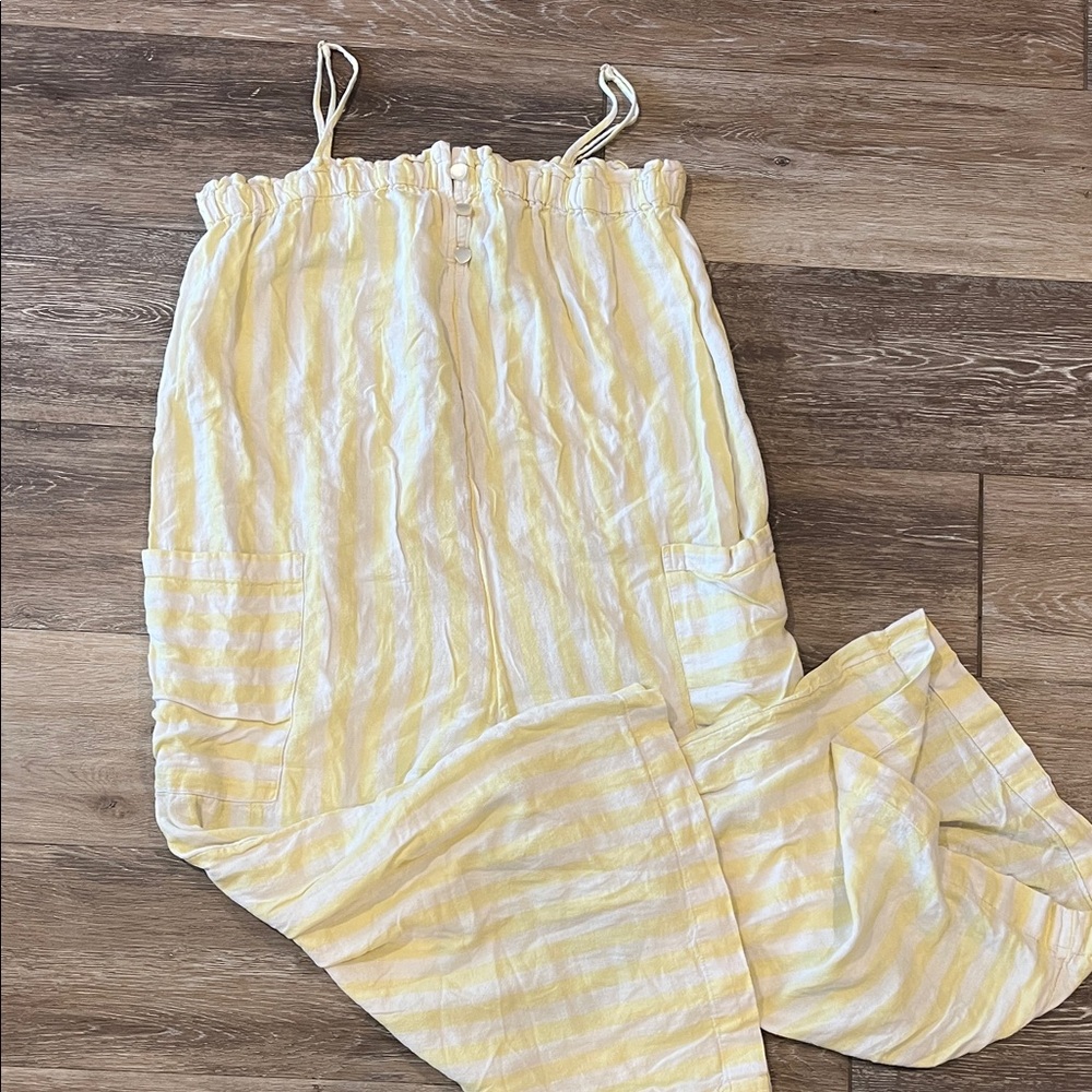 Stoney Clover Lane x Target Yellow and White Striped Jumpsuit